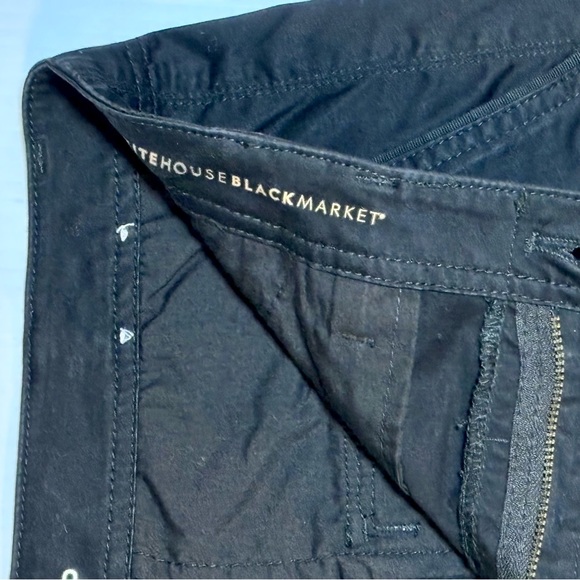 White House Black Market Crop Pants Lace-Up Legs 8 Black - Picture 11 of 13